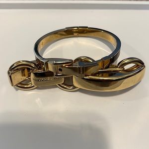 Lot of 2 Michael Kors Gold tone bracelets